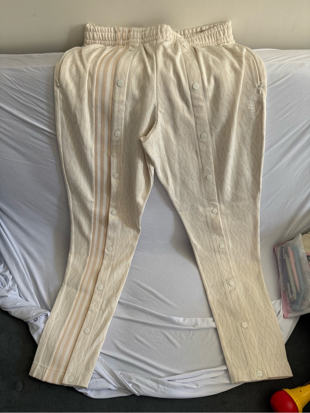 IVY PARK Cream Snap-Front Track Joggers with Stripe Detail
